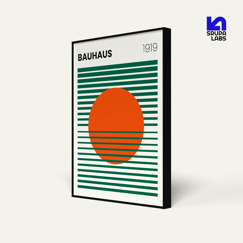 Bauhaus Sunset Lines 40x60 cm Frame & MDF Poster | 30x40 ซม | 20x30 ซม