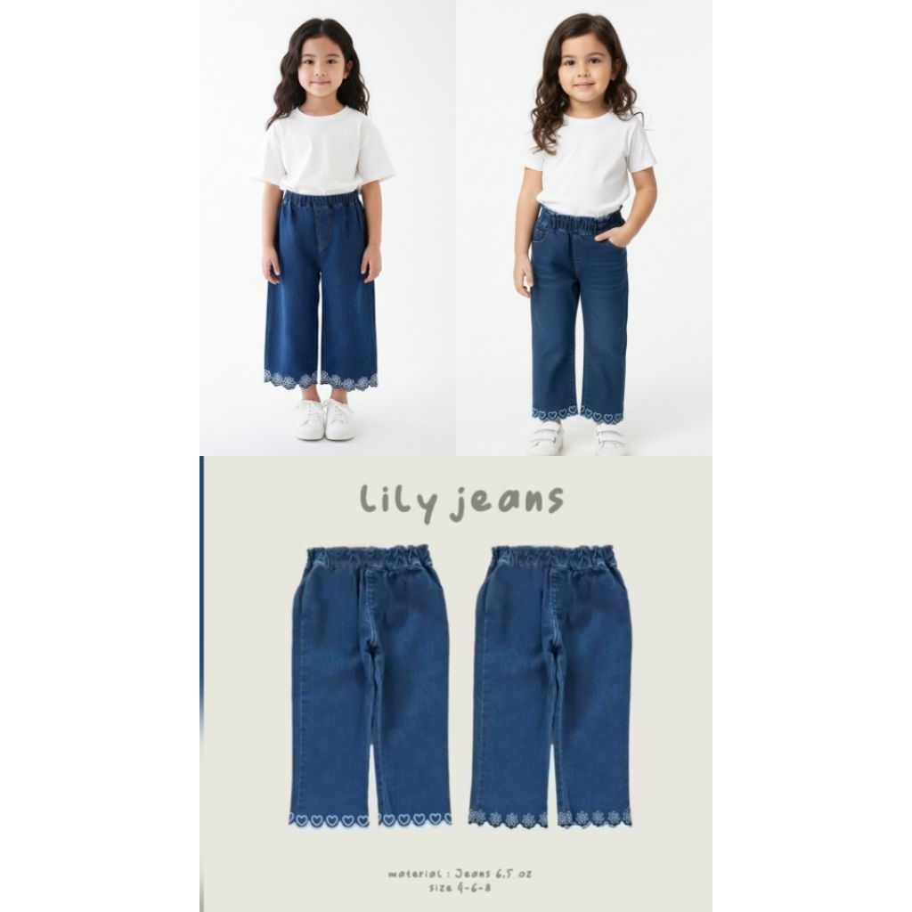 CHILDRENS LONG JEANS / LILY JEANS CULOTTS AGES 4-8 ปี