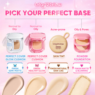 [Full Range Base Makeup G2G]Glad2Glow Perfect Cover Glow Cushion | Perfect Cover Cushion  | FlawLess Blurring Skin Tint | 2in1 Perfect Pair Cushion Powder |  Perfect Blurring Powder | Foundation