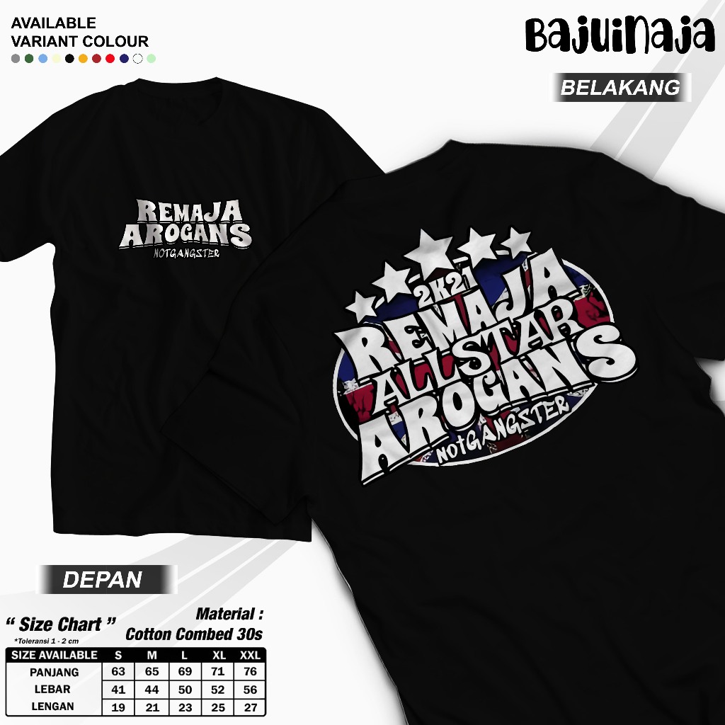 All Star Arogans Not Gangster Cotton Combed 30s Teen T-Shirt