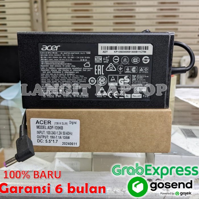 อะแดปเตอร์ชาร์จ Acer Nitro 5 N18C3 N18C4 AN515-54 AN517-51 19V 7.1A (135 วัตต์) ของแท้