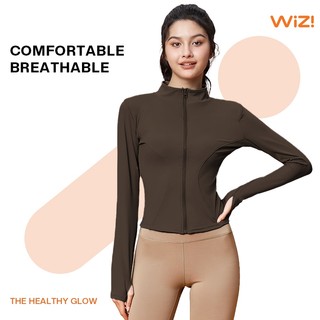 WiZi Jaket Olahraga Anti UV Wanita Baju Gym Wanita Lengan Panjang Fitness Sport Yoga Jaket (MT01)