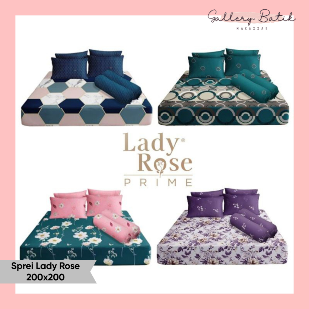 LADY ROSE BED SHEET 200 X 200 B2 30CM HEIGHT ใหม่ล่าสุด MOTIF [Makassar Batik Gallery]