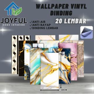 Joyful Home Interior - PAHE 20 Lembar Wallpaper Vinyl Dinding Marble Uk: 30 x 60 cm