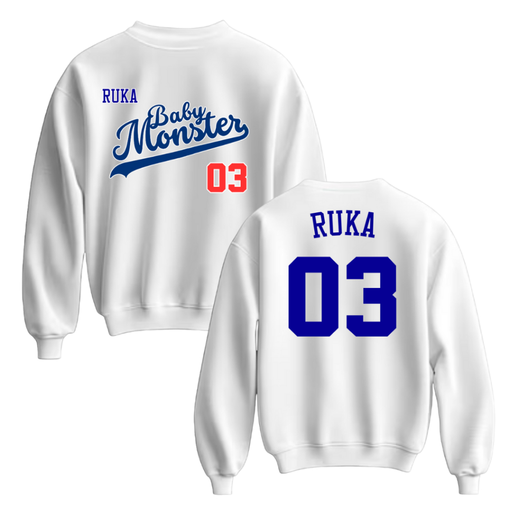 Baby monster kpop เสื้อกันหนาวแขนยาว baemon babymonster เกาหลี ruka เสื้อกันหนาว