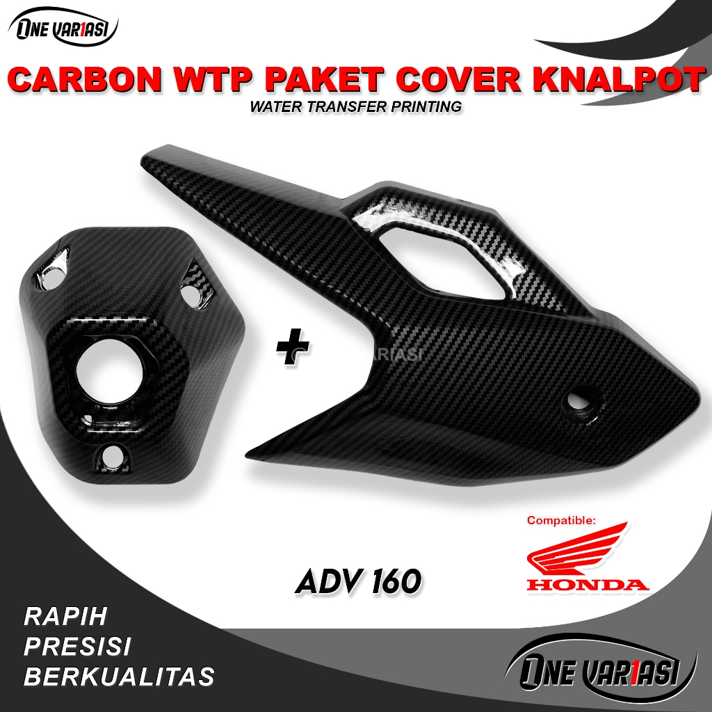 แพ็คเกจคาร์บอน 2PCS ADV 150 ADV 160 คาร์บอน EXHAUST SHIELD COVER + คาร์บอน EXHAUST MUFFLER HONDA ADV