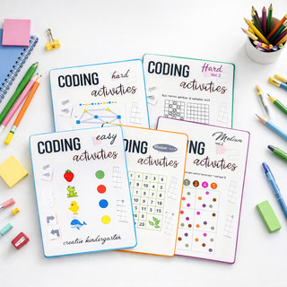 Worksheet Coding Anak A5 Isi 50 Lembar Full Warna – Lembar Kerja CODING PAUD TK SD