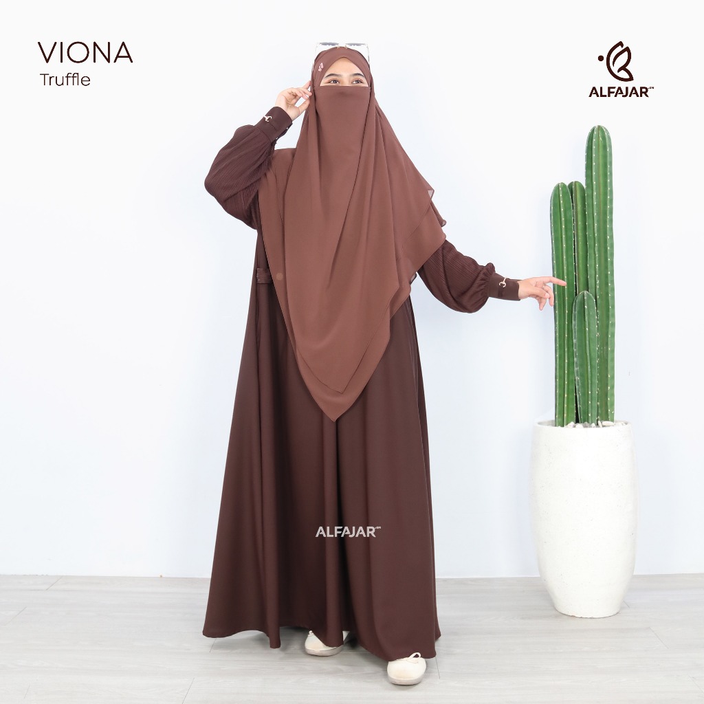 Alfajar - VIONA Abaya Gamis, วัสดุจีบป้องกันรังสียูวี / อัมราห์ Abaya / Eid Abaya