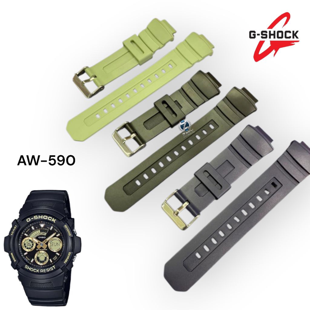 สายนาฬิกา Casio G-Shock 5230 AW-590 AW590 G-Shock AW-591 สายยางพรีเมี่ยม