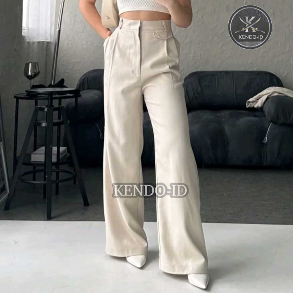 Oro Pants Womens Highwaist Loose Premium ล่าสุด - Oro Pants Knit Premium Culottes
