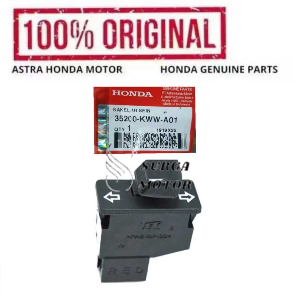 TOMBOL Honda Revo 110 Spacy FI KZL Vario Techno Scoopy KYT 35200KWWA01 35200-KWW-A01 สวิตช์หน่วย Win