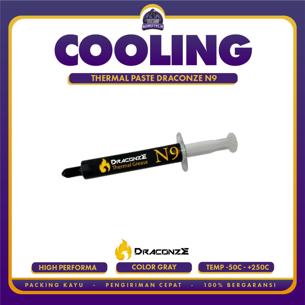 THERMAL PASTE N9 DRACLINZE High Conduction 12.8W/mK Stability -50°ซี~250°C สีเทา