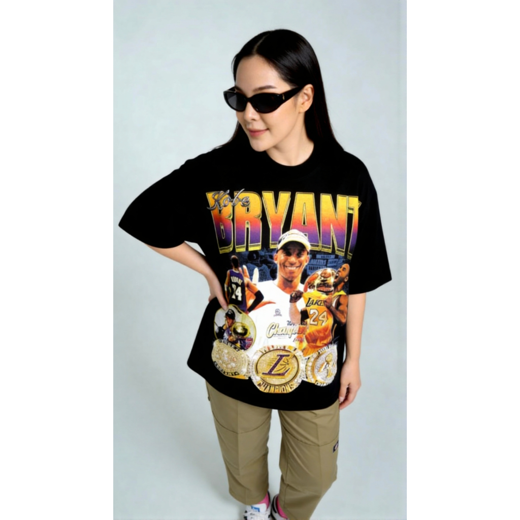 Kobe Bryant Lakers เสื้อยืด Oversize / Kobe Bryant Oversize Cotton 16s เสื้อยืด