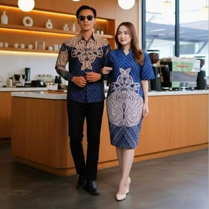 KEMEJA BATIK COUPLE ZENZE MOTIF BATIK ADIPATISTORE FULL TRICOT ชุดและ PREMIUM SMOOTH KARUN FULL FURN