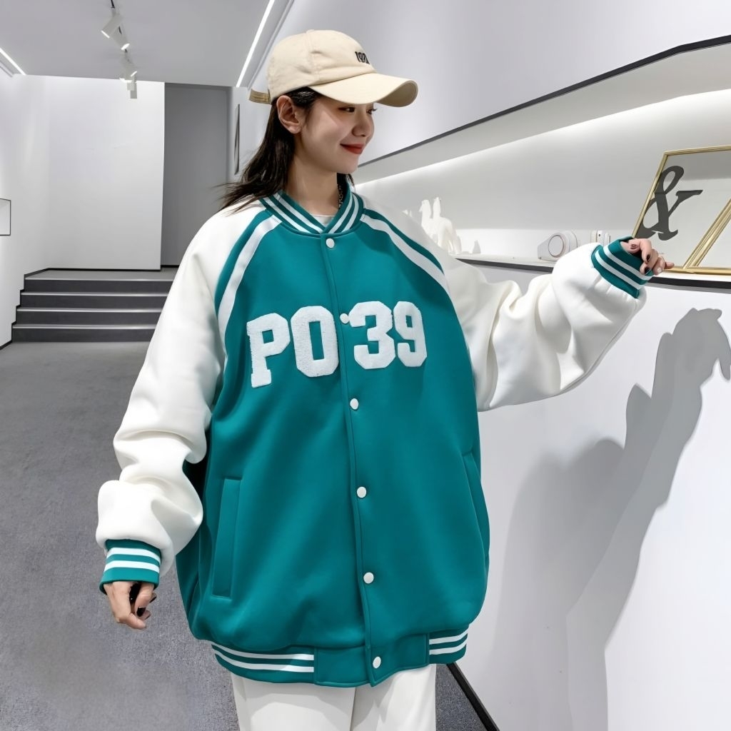 HIJAU Just Jacket - Varsity Big Size (S - 6XL) PO 39 แจ็คเก็ตเบสบอล Mix Combine Korean Ulzzang Style