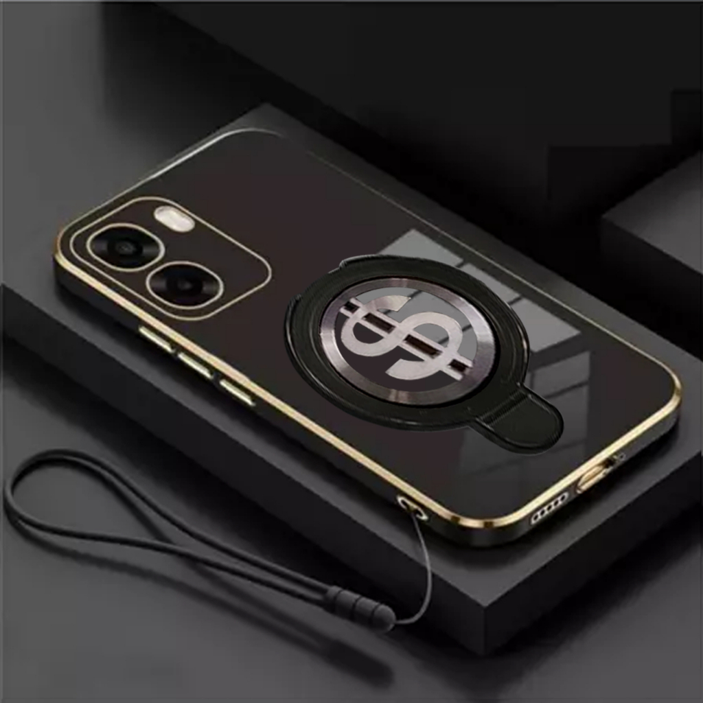 HP OPPO A6X A6 A6T Plating Dollar Ring Stand เคสชาร์จไร้สาย