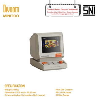 Divoom MiniToo Retro Pixel Bluetooth Speaker - Desktop Setup Gift