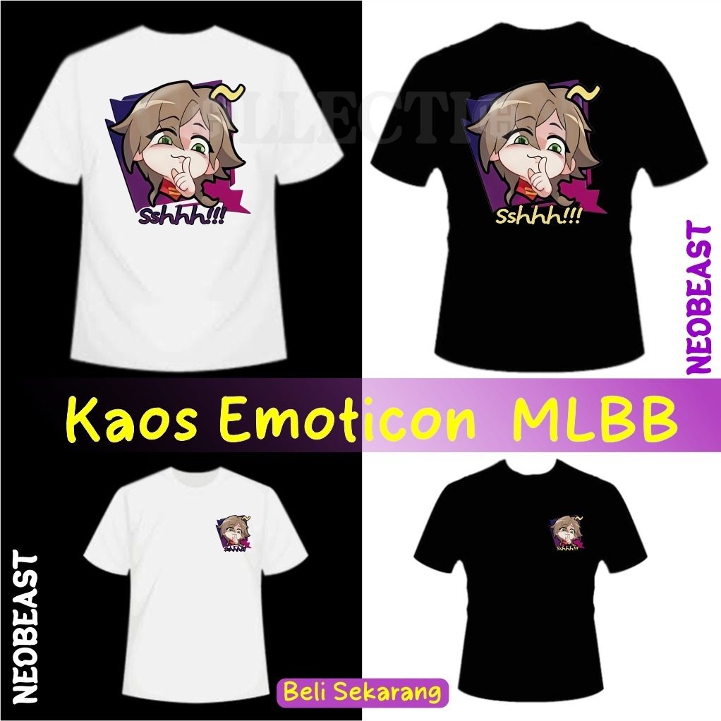เสื้อยืดตํานานมือถือ เสื้อยืด Emoji mlbb เสื้อยืด Emoticon MLBB Emot ling Sshh NEOBEAST