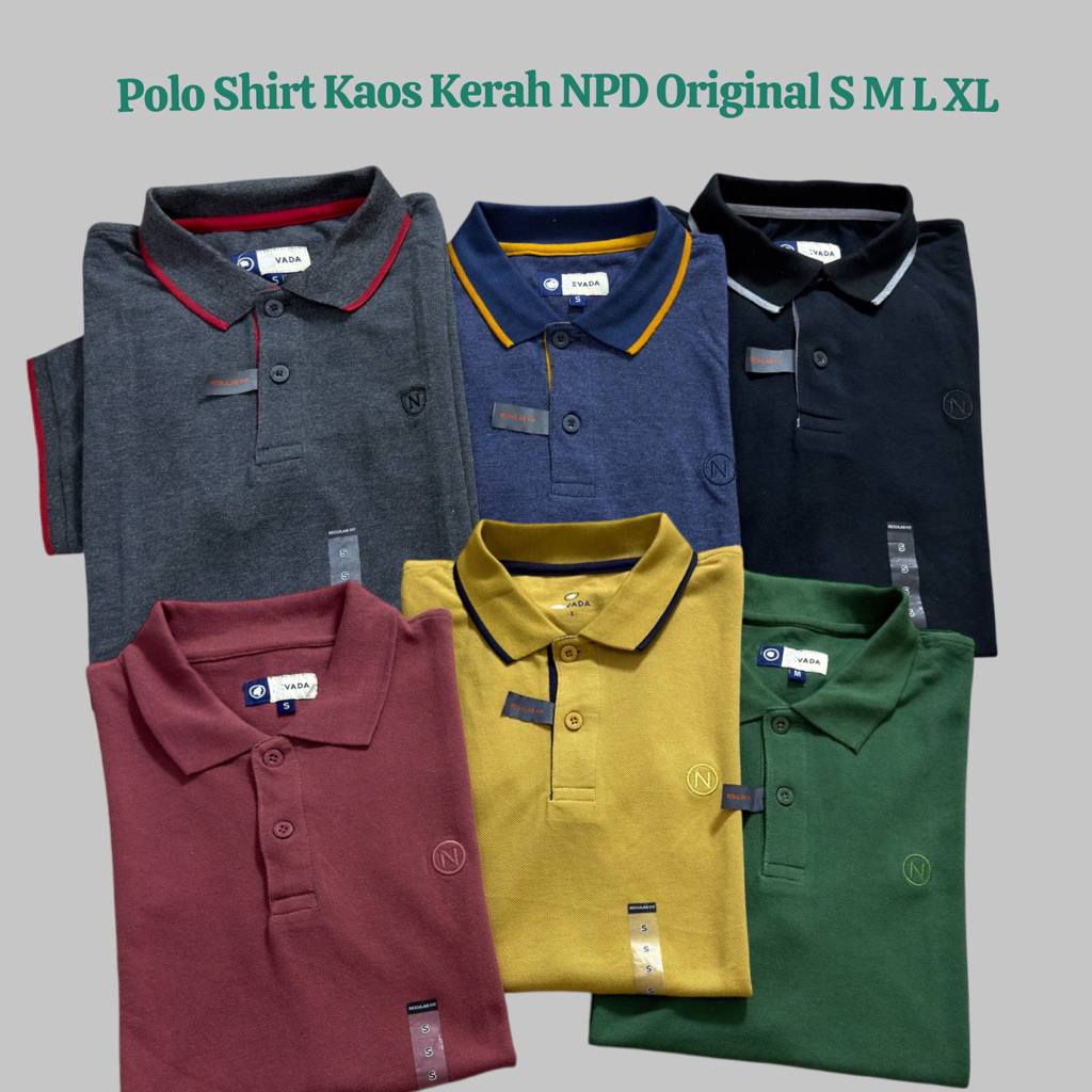 เสื้อโปโลผู้ชาย NPD ดั้งเดิม คอปกธรรมดา ขนาดมาตรฐาน SML XL แขนสั้น ทรงเข้ารูปและพอดีปกติ
