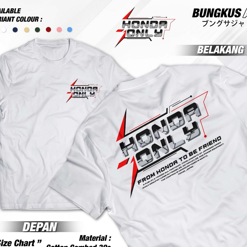 Honda Only To Be Friend เสื้อยืด Racing Herex Honda Gank CB GL MP Distro เสื้อผ้าฝ้าย Combed 30s