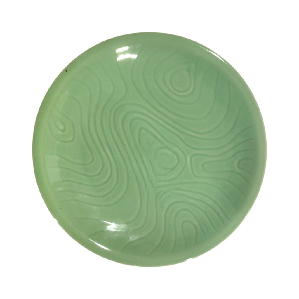 Trisensa Green Ceramic Plate 20cm - Unique Motif Ceramic Dinner Plate - คุณภาพสูง