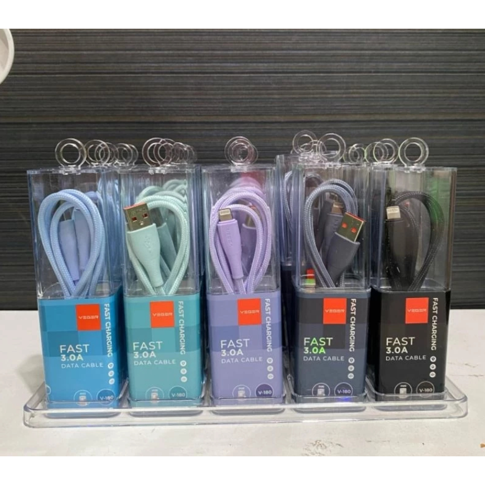 สายเคเบิลข้อมูล Veger 100 ซม. พร้อม QC 3.0A ชาร์จเร็ว
