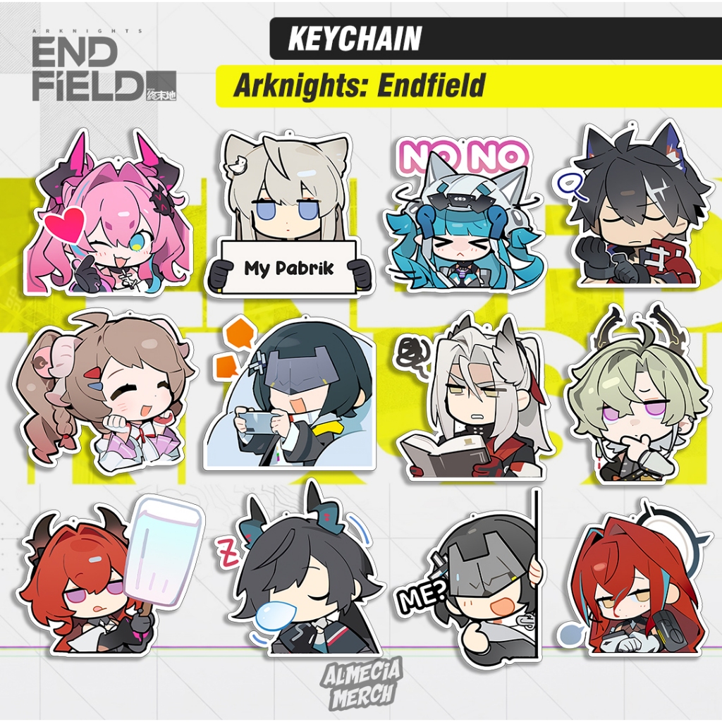GANTUNGAN พวงกุญแจอะคริลิค Arknights Endfield / พวงกุญแจ AK Endfield Emoji Endmin Chen พวงกุญแจ