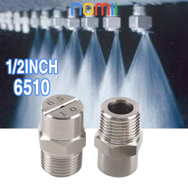 6510 หัวฉีด V Jet Stainless Steel 1/2 Type Water Flat Fan Vee Jet Spray หัวฉีด