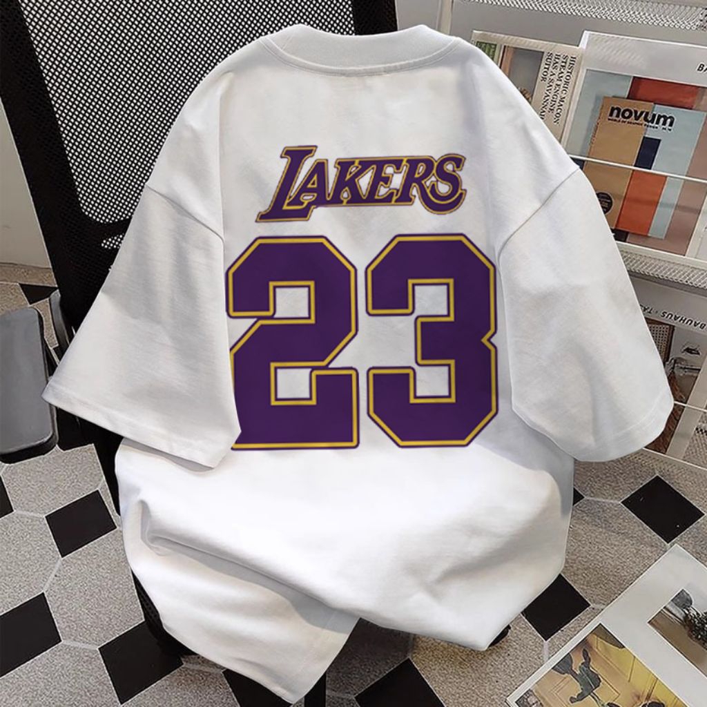 เสื้อยืด Lakers สําหรับผู้ชายและผู้หญิง Unisex