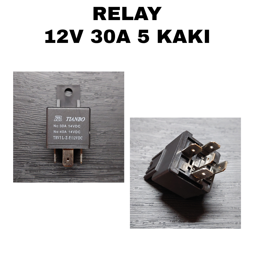 TIANBO RELAY 5 LEGS 12V 30A ORIGINAL / RELAY RELAY RILAY RILAI 12 V VOLT VOL 30 A UNIVERSAL CAMPER 5