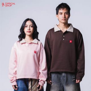 HZL Polo Sweatshirt Boxy Unisex Size M-XL ( Pria & Wanita )