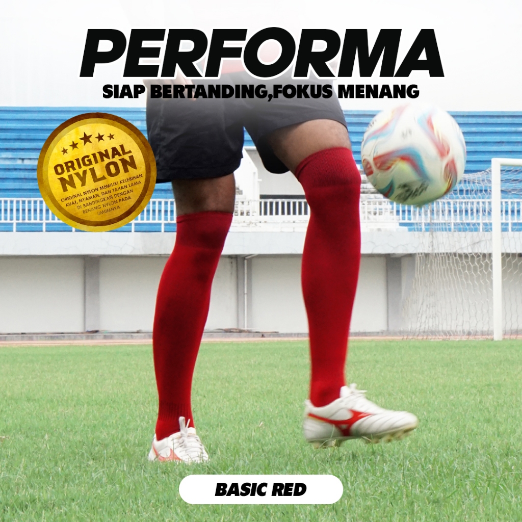 RED - SOCKSLY FOOTBALL SOCKS - PLAIN