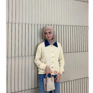 Syifa Blouse Knit Atasan Wanita lengan Panjang Peplum