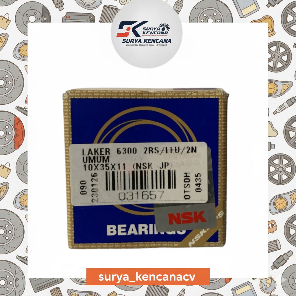 LAKER/LAHER/BEARING 6300DD, 2RS, LLU, 2NSE GENERAL 10X35X11 ORIGINAL NSK JP 031657