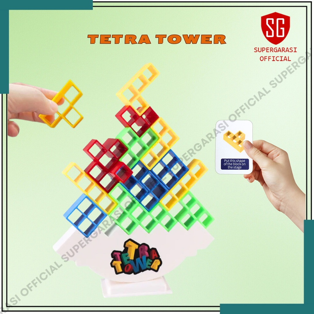 ของเล่นเพื่อการศึกษาสําหรับเด็ก Balancing Block Tetris Tetra Tower เกมสนุก