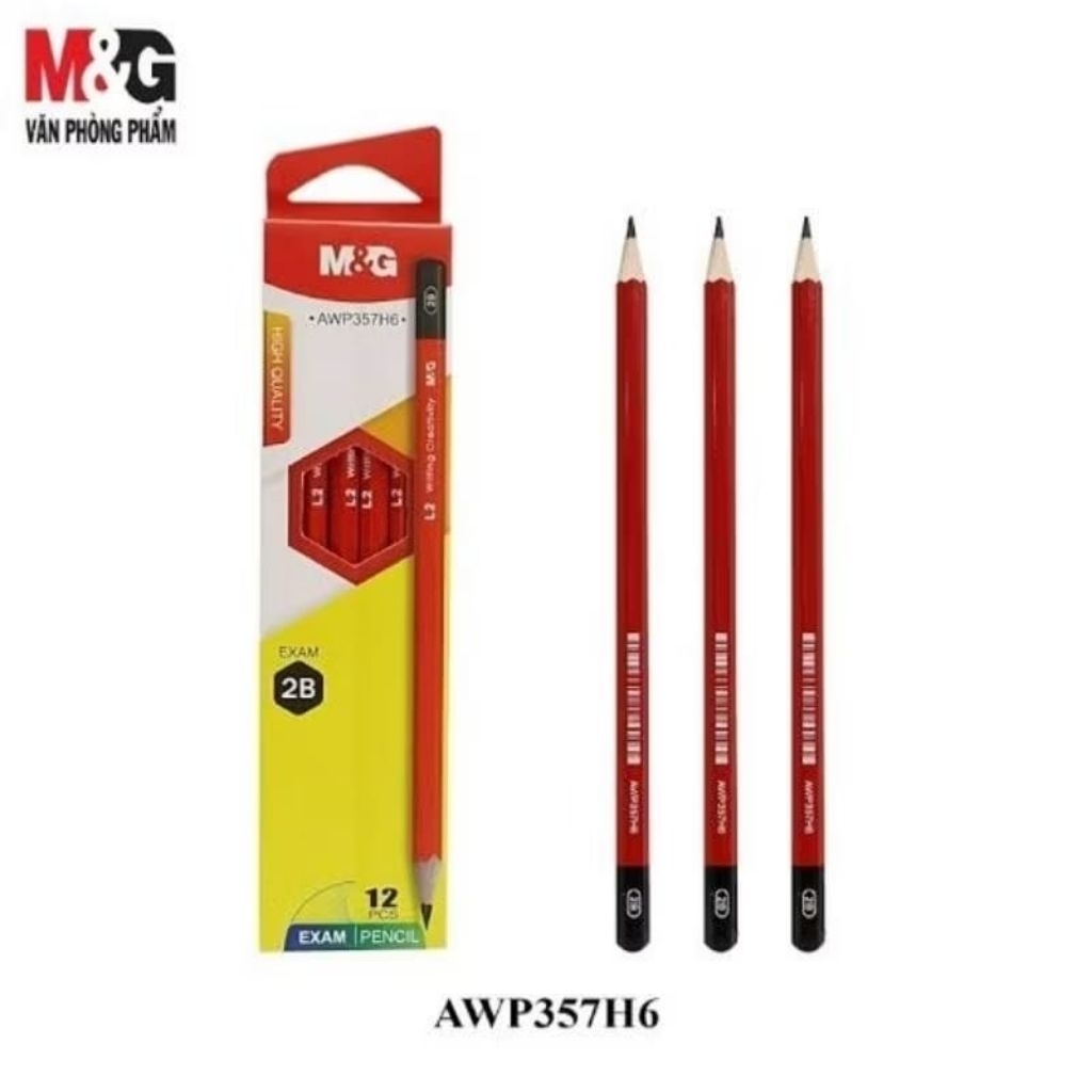 [DOZEN] 2B PENCIL / EXAM PENCIL AWP357H6 M&G / EXAM PENCIL GRADE 2B M&G