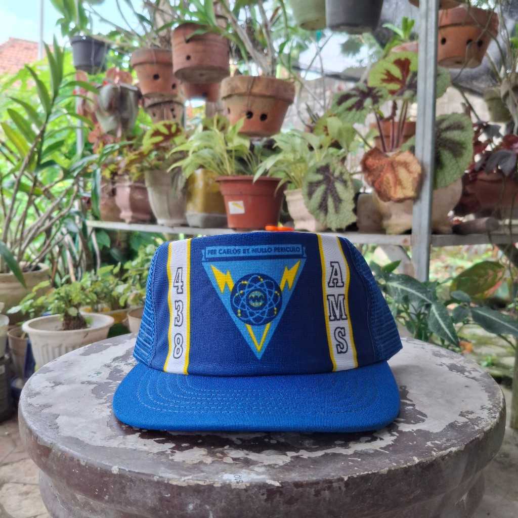 หมวก Trucker Vintage 438th AMS - สีน้ําเงิน Royal Edition