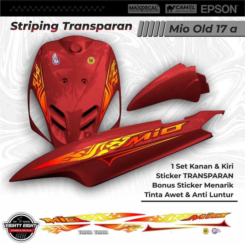 Yamaha Mio Transparent UV Striping ออกแบบเอง 17