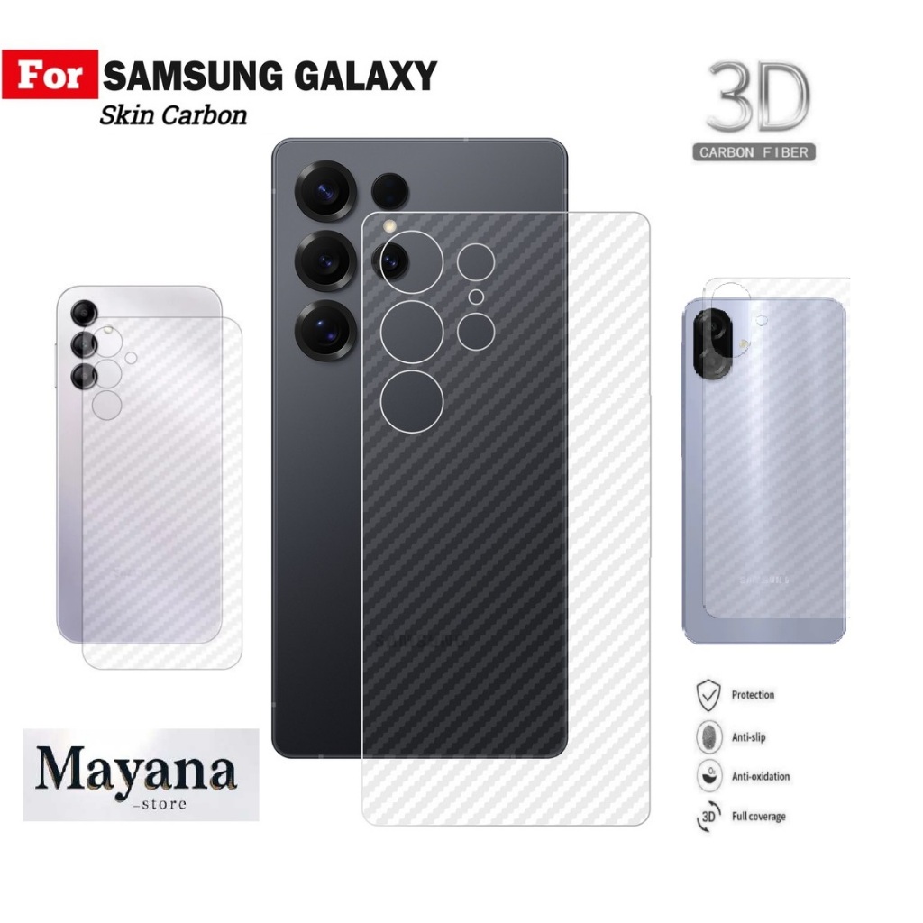 28 - Back Skin Carbon CLEAR Anti-Fungus SAMSUNG A07 A06 4G 5G A05 A05s A04 A04e A04s A03 A03s A03Cor