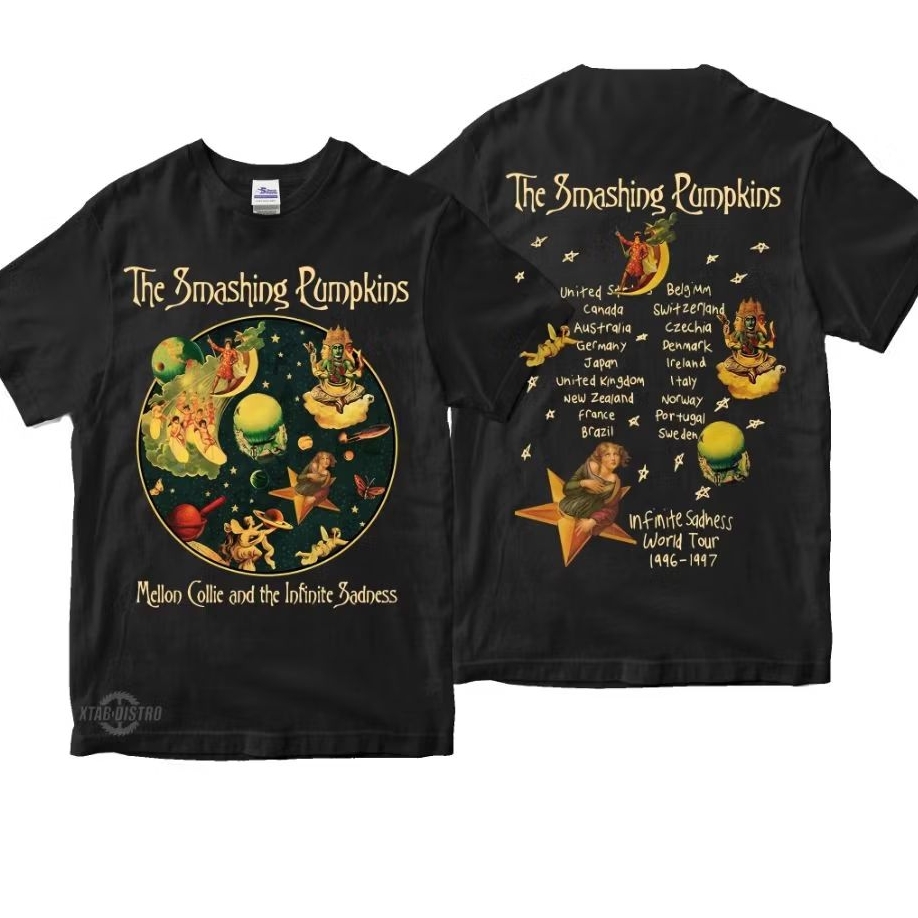 THE SMASHING PUMPKINS mellon colnnie the infinites sadness tour band เสื้อยืด britpop rock pop xtab distro