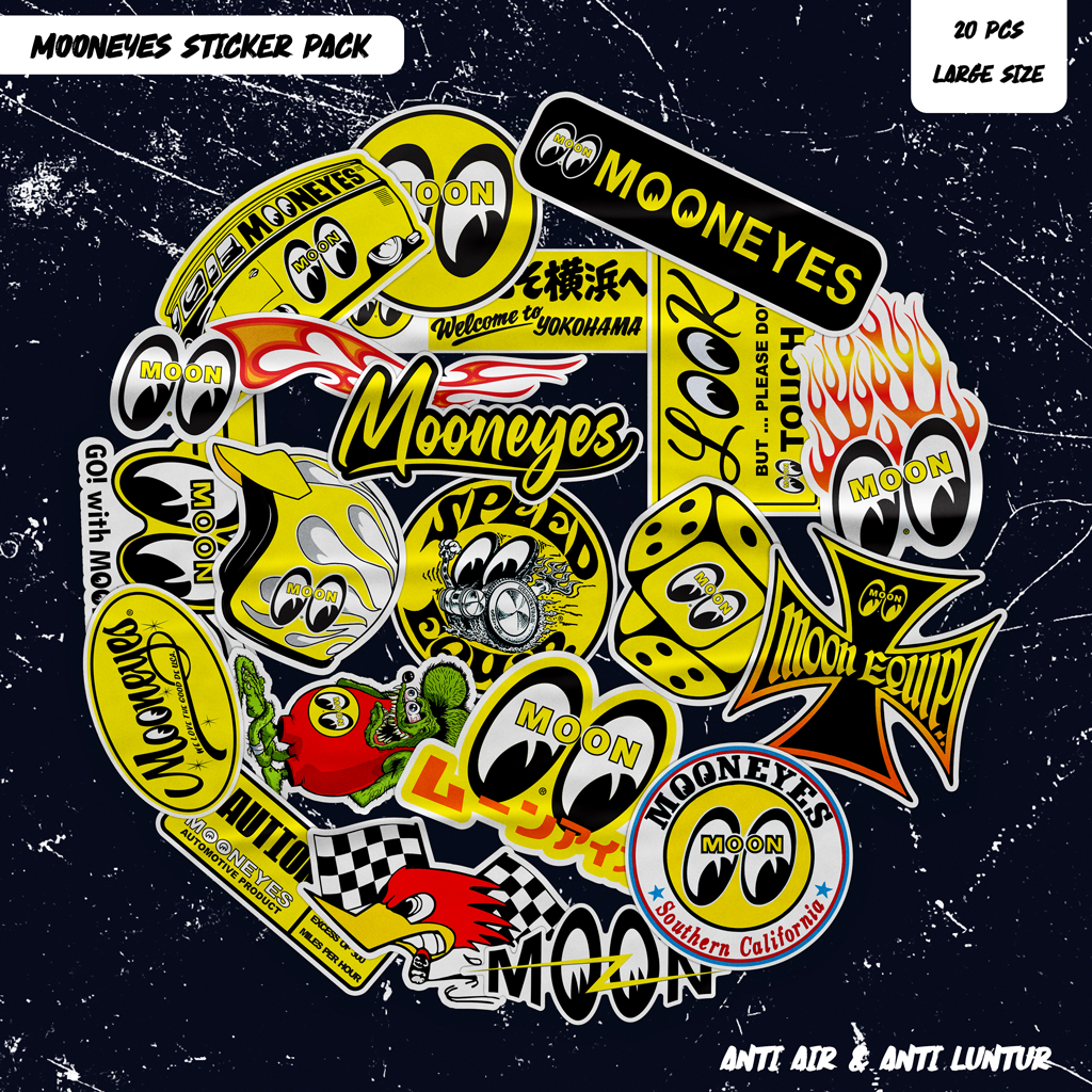 Mooneyes Tumblr สติกเกอร์ 20 ชิ้นเคส HP หมวกกันน็อคแล็ปท็อป