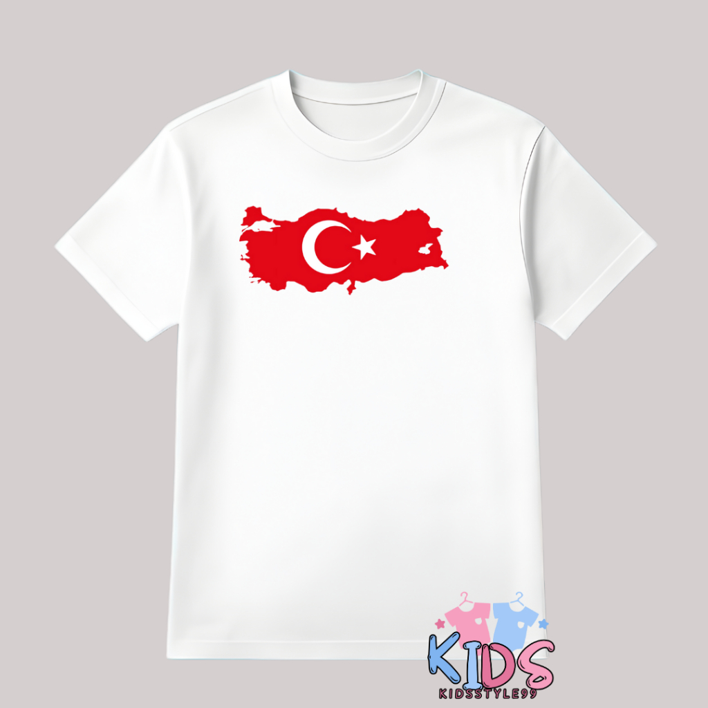 เสื้อยืดเด็ก / เสื้อผ้าเด็ก / เสื้อยืดเด็ก TURKEY COUNTRY TURKEY Motif TURKEY TURKEY TURKIYE COOL QU