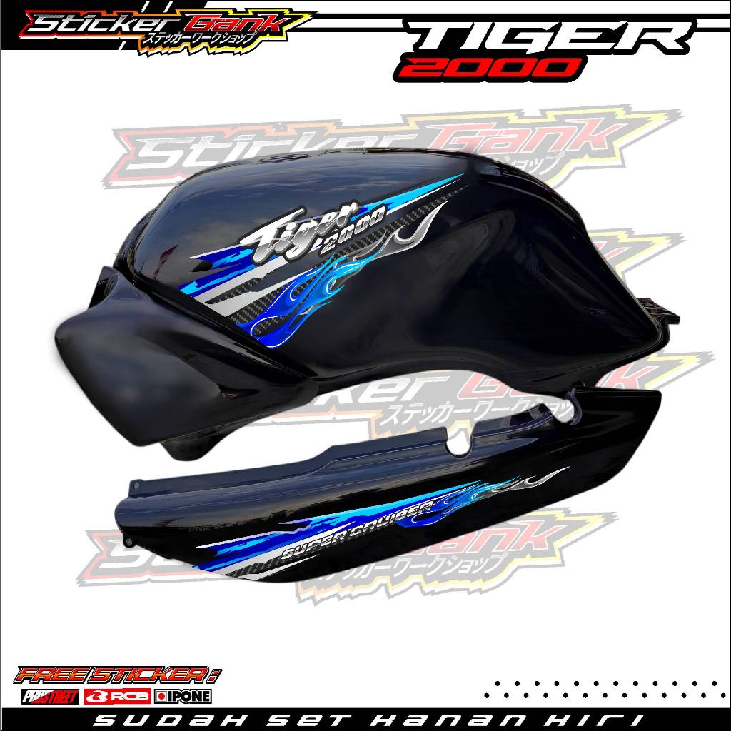 HONDA TIGER 2000 VARIATION STRIPING พร้อมการออกแบบ FIRE / OLD TIGER MOTORCYCLE VARIATION STICKER LIS