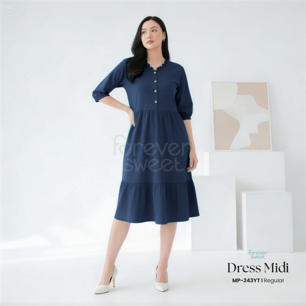 REGULAR Midi Daster - Busui Friendly Active Buttons 7/8 Sleeves I Forever Sweet