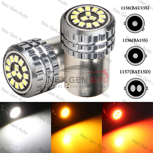 2 ชิ้นไฟ LED ba15s bau5s bay15d รถ LED สัญญาณไฟเบรคไฟสํารอง LP BAY15D