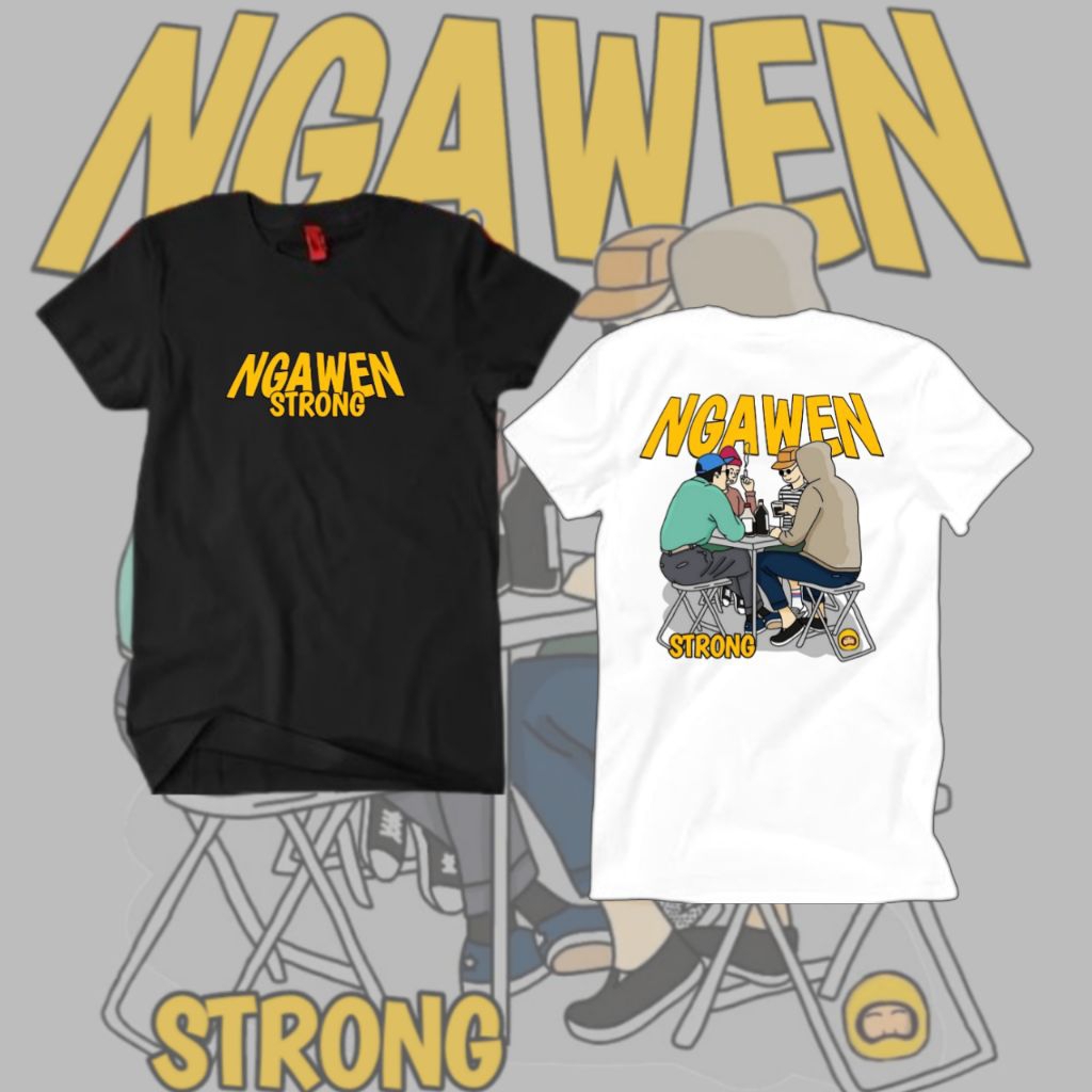 เสื้อยืด NGAWEN STRONG ผลิตใน 28S COMBED COTTON MATERIAL, แขนสั้น, SUITABLE สําหรับผู้ชายและผู้หญิง