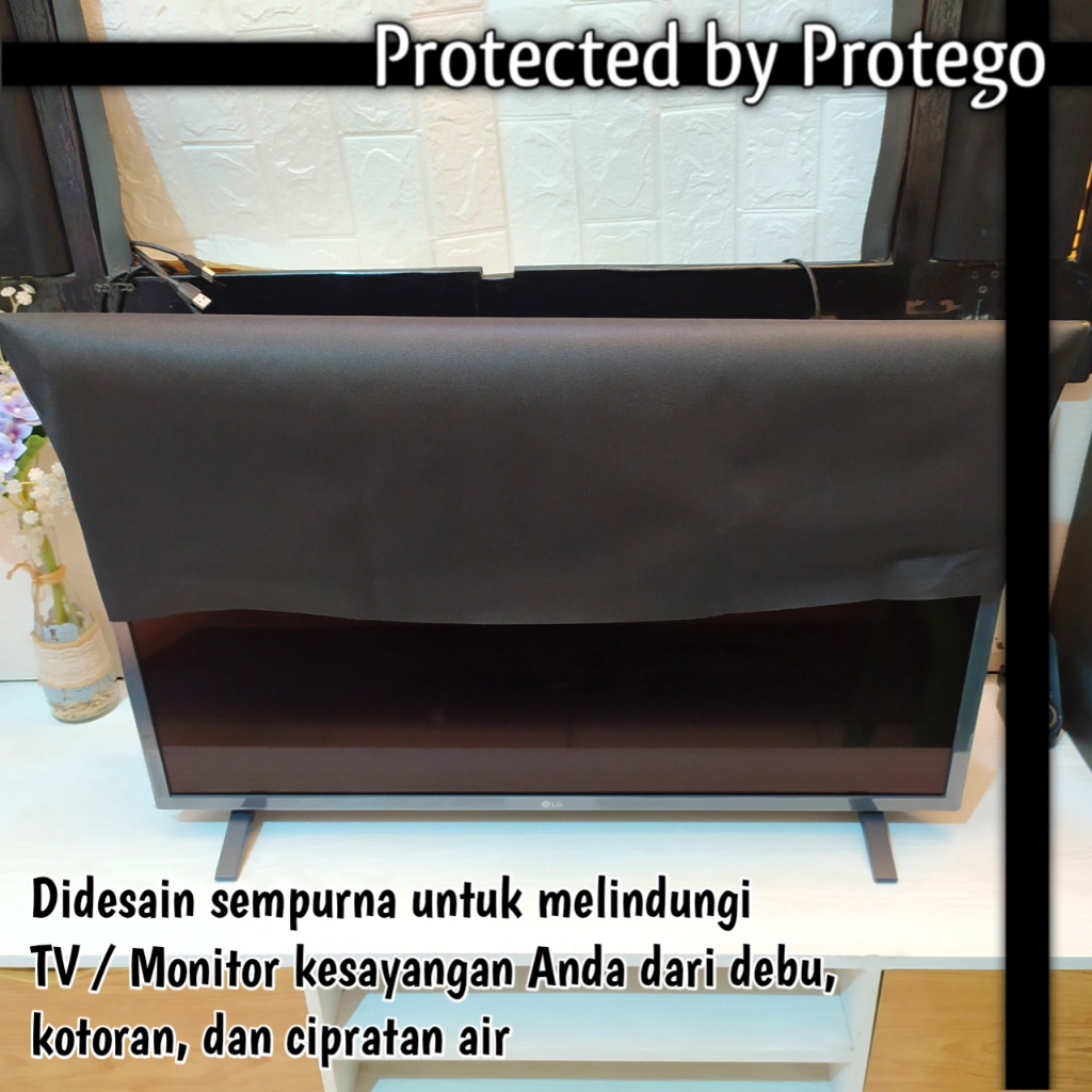 LAYAR BIG SIZE JUMBO Black Plain TV Cover 65 - 85 นิ้วฝาครอบป้องกันสําหรับหน้าจอ Monitor, ป้องกันฝุ่