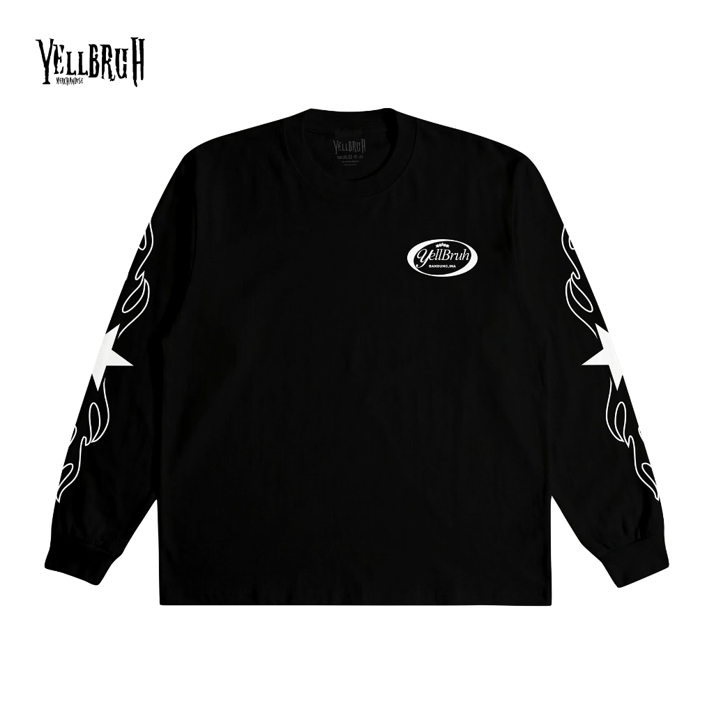 Yellbruh เสื้อยืด Longsleeve Black Line Syber Cotton Combed 24s Premium LS1
