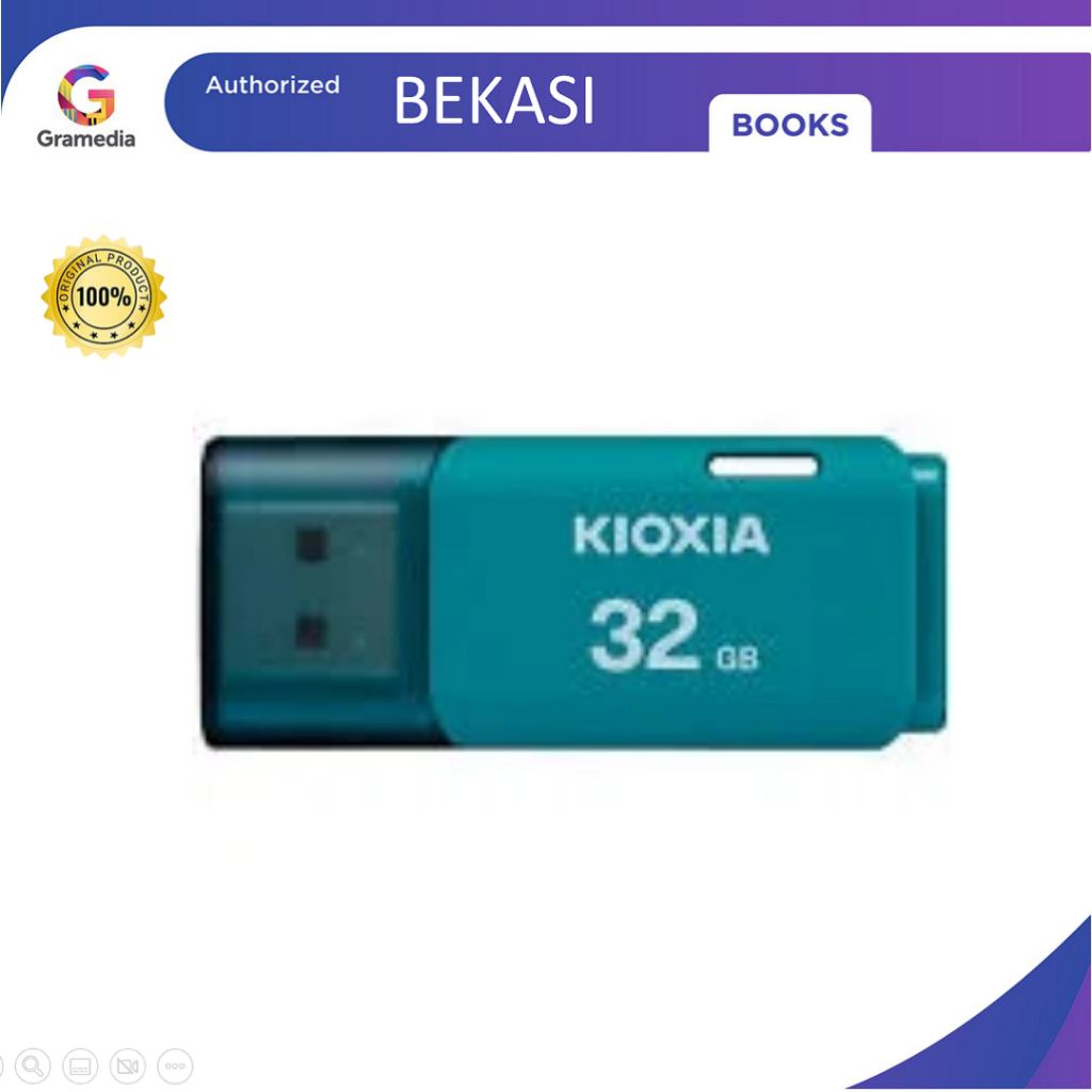 Gramedia Bekasi - KIOXIA TRANSMORY U202 USB2.0 32GB สีฟ้าอ่อน