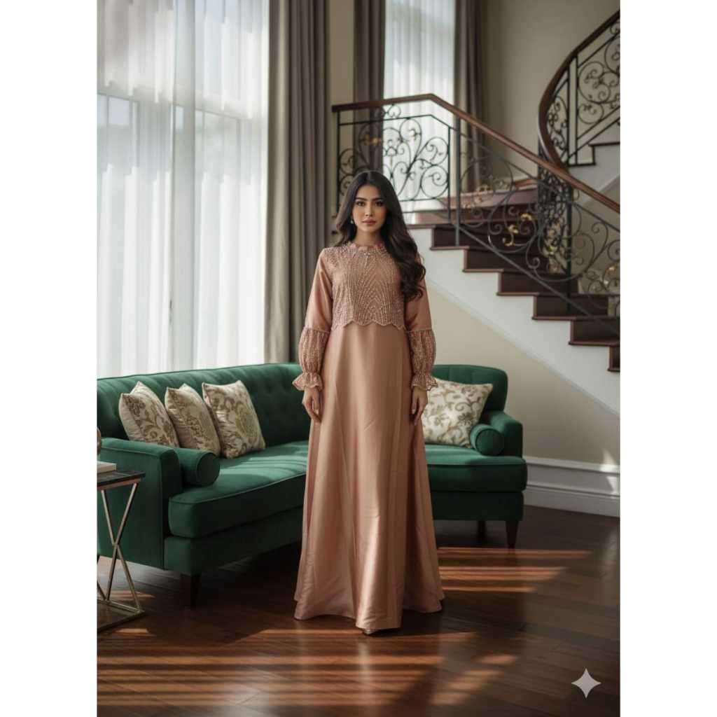 (BONUS HIJAB) JONNA SPRINGKEL EID GAMIS \VIRAL GAMIS\LEBARAN GAMIS2026\MUSLIM ผู้หญิง